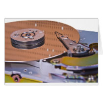 Internals of a hard disk drive greeting card
