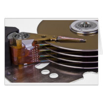 Internals of a hard disk drive greeting card