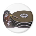 Internals of a hard disk drive magnets