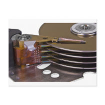 Internals of a hard disk drive post card