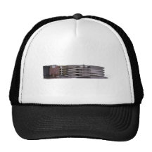Internals of a hard disk drive trucker hats