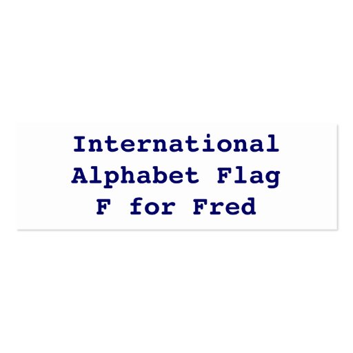 International Alphabet Flags F Business Cards (back side)