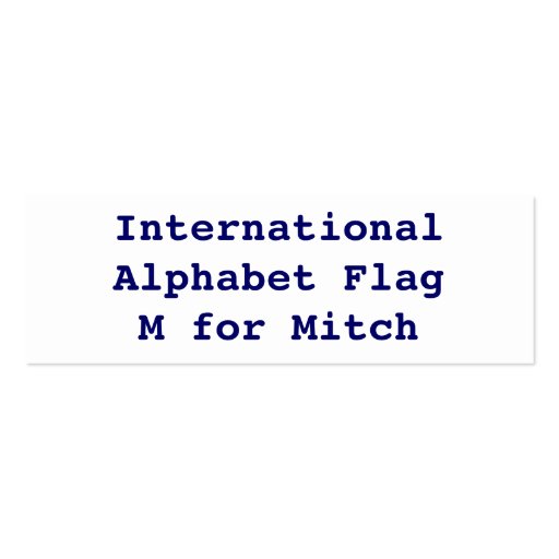 International Alphabet Flags M Business Card (back side)