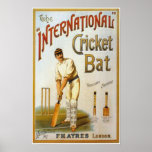 International Cricket Bat Poster