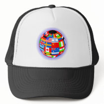 international flags globe earth trucker hats