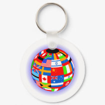 international flags globe earth keychains