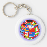 international flags globe earth keychains