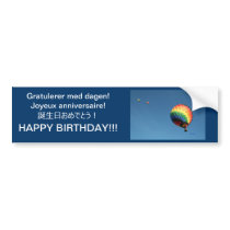 International Happy Birthday!  Customize Language! Bumper Sticker