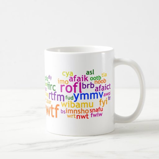 Internet Abbreviations Wordle Mugs
