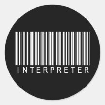 Interpreter Bar Code Round Stickers