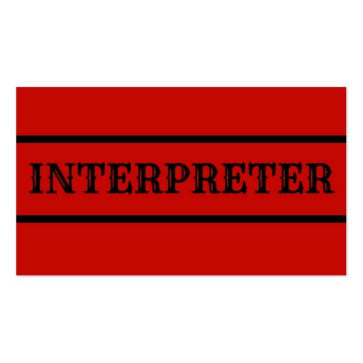 Interpreter Business Card (front side)