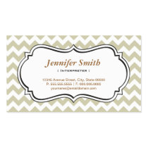 Interpreter - Chevron Simple Jasmine Business Cards