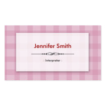 Interpreter - Pretty Pink Squares Business Card Templates