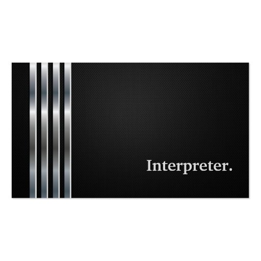 Interpreter Professional Black Silver Business Card (front side)