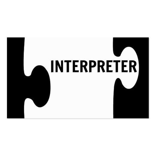 Interpreter Puzzle Piece Business Card (front side)