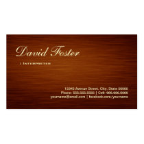 Interpreter - Wood Grain Look Business Cards