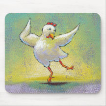 Interpretive dance chicken fun unique original art mouse pads