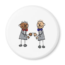 Interracial Gay Couple Fridge Magnet