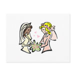 Interracial Lesbian Brides Post Cards