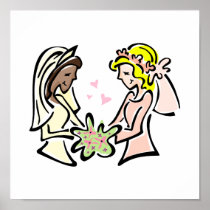 Interracial Lesbian Brides Poster