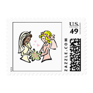 Interracial Lesbian Brides Stamps