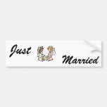 Interracial Lesbian Wedding Bumper Stickers