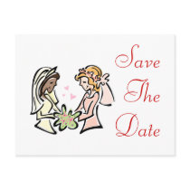 Interracial Lesbian Wedding Postcards