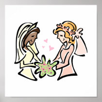Interracial Lesbian Wedding Print
