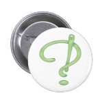 Interrobang! Green Glass Buttons