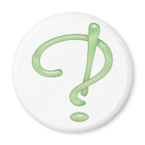 Interrobang! Green Glass magnets