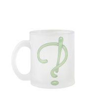 Interrobang! Green Glass mugs by Grammarati Interrobang! Green Glass mugs
