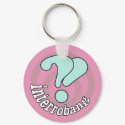 Interrobang Pop Art Key Chain -  Pink keychains