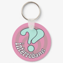 Interrobang Pop Art Key Chain - Pink keychains by JaZilla Interrobang Pop Art Key Chain - Pink keychains