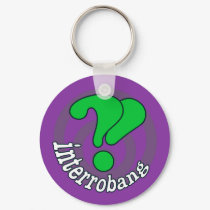 Interrobang Pop Art Key Chain - Purple & Green keychains by JaZilla Interrobang Pop Art Key Chain - Purple & Green keychains