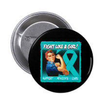 Interstitial Cystis Rosie Riveter FightLikeAGirl Button