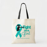 Interstitial Cystitis Fight Like A Girl  Knock Out Canvas Bag