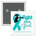 Interstitial Cystitis Fight Like A Girl  Knock Out Pinback Button