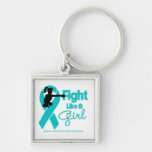 Interstitial Cystitis Fight Like A Girl  Knock Out Keychain