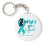 Interstitial Cystitis Fight Like A Girl  Knock Out keychains