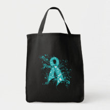 Interstitial Cystitis Floral Swirls Ribbon Bag