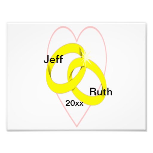 Intertwined Wedding Rings  Heart Photo Print