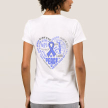 Intestinal Cancer Awareness Heart Words Tshirts