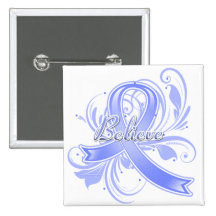 Intestinal Cancer  Believe Flourish Ribbon Pins