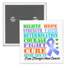 Intestinal Cancer Believe Strength Determination Pinback Buttons