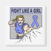 Intestinal Cancer Fight Like A Girl Punch Magnets
