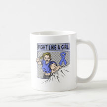 Intestinal Cancer Fight Like A Girl Punch Coffee Mugs