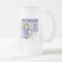 Intestinal Cancer Fight Like A Girl Punch Coffee Mugs