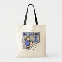 Intestinal Cancer Fight Like A Girl Punch Tote Bag