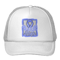 Intestinal Cancer Hope Butterfly Portrait Trucker Hats
