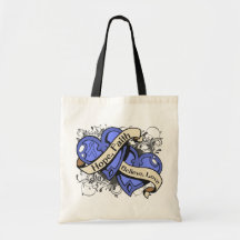 Intestinal Cancer Hope Faith Dual Hearts Bag